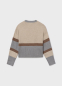 предварительный просмотр Dívčí pruhovaný svetr v béžové a šedé s třpytivým detailem MAYORAL