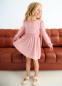 предварительный просмотр Dívčí růžové plisované šaty s límečkem a dlouhým rukávem ABEL & LULA