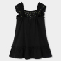 предварительный просмотр Dívčí černé šaty s volány a výšivkou BOBOLI