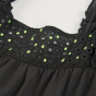 предварительный просмотр Dívčí černé šaty s volány a výšivkou BOBOLI