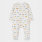 предварительный просмотр Unisex kojenecký overal s duhou – krémový BOBOLI