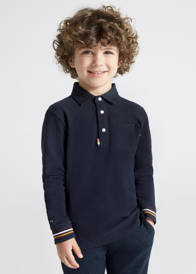 деталь Boy's long-sleeved polo