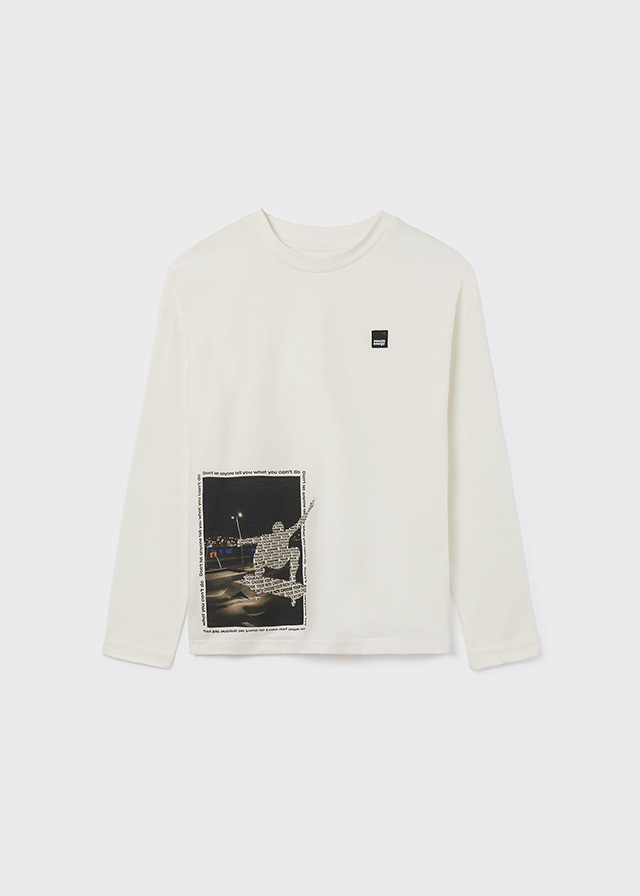 деталь T-shirt with long sleeves with a skate motif for a boy ECOFRIENDS