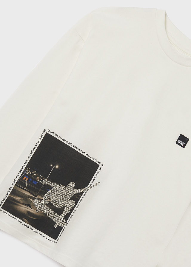 деталь T-shirt with long sleeves with a skate motif for a boy ECOFRIENDS