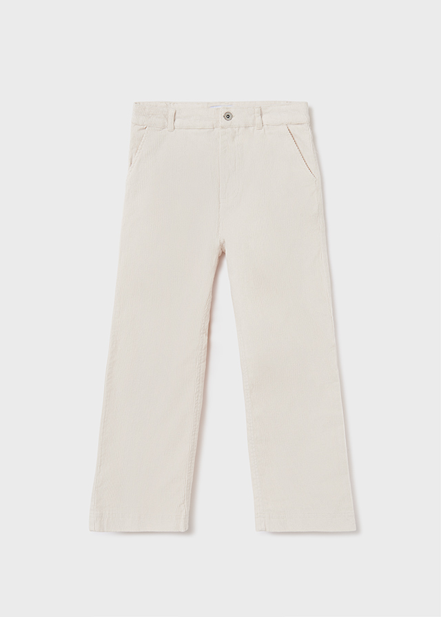 деталь Long straight fit corduroy pants for girls