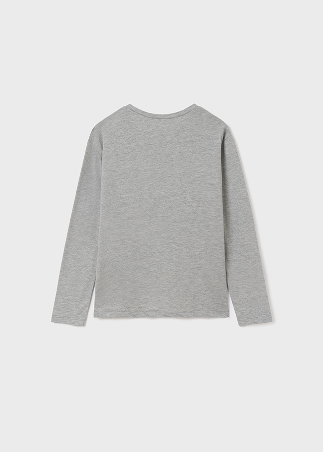 деталь Long-sleeved t-shirt with a print for a girl