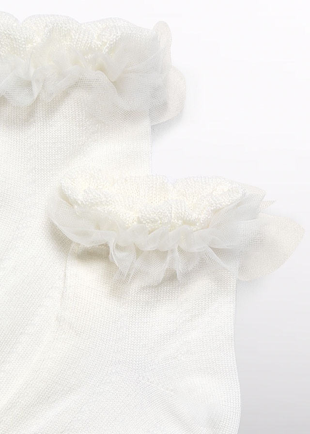 деталь Dívčí elgantní ponožky s tylem ABEL & LULA