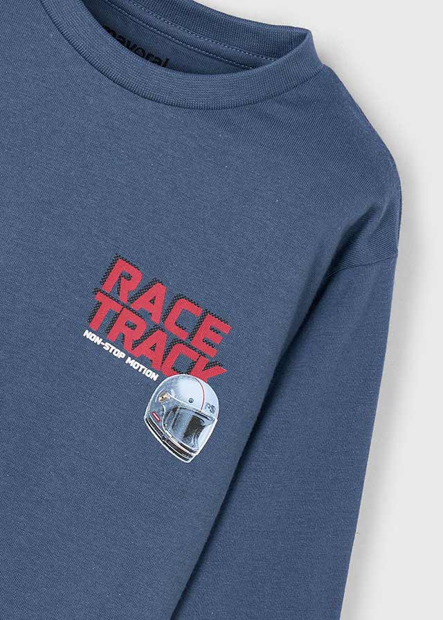 деталь Chlapecké tričko s helmou a nápisem Race Track – modré MAYORAL