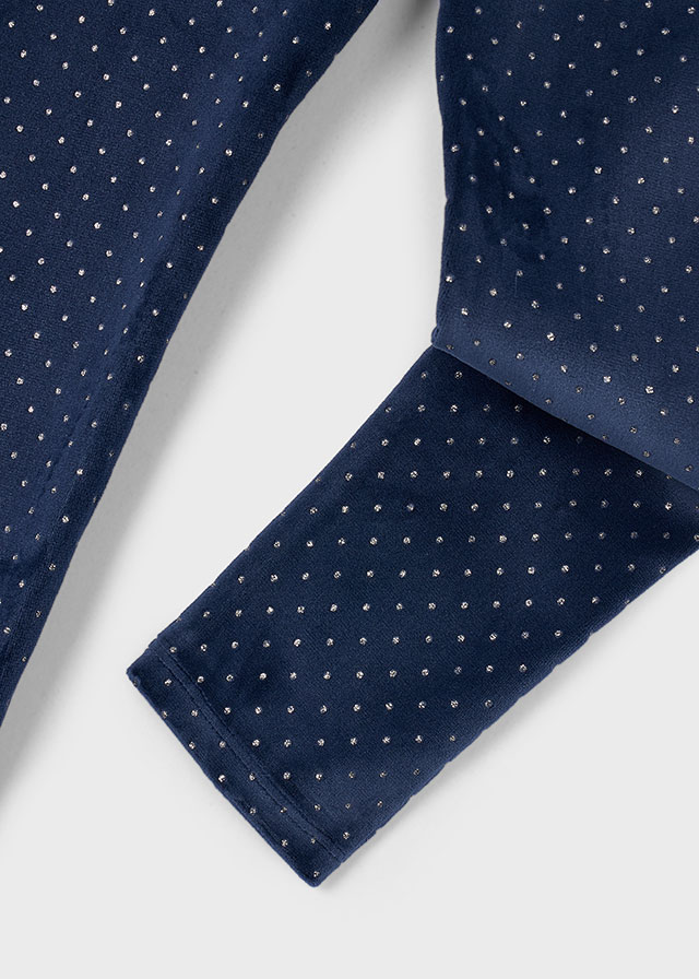 деталь Dívčí tmavě modré legíny s puntíky MAYORAL