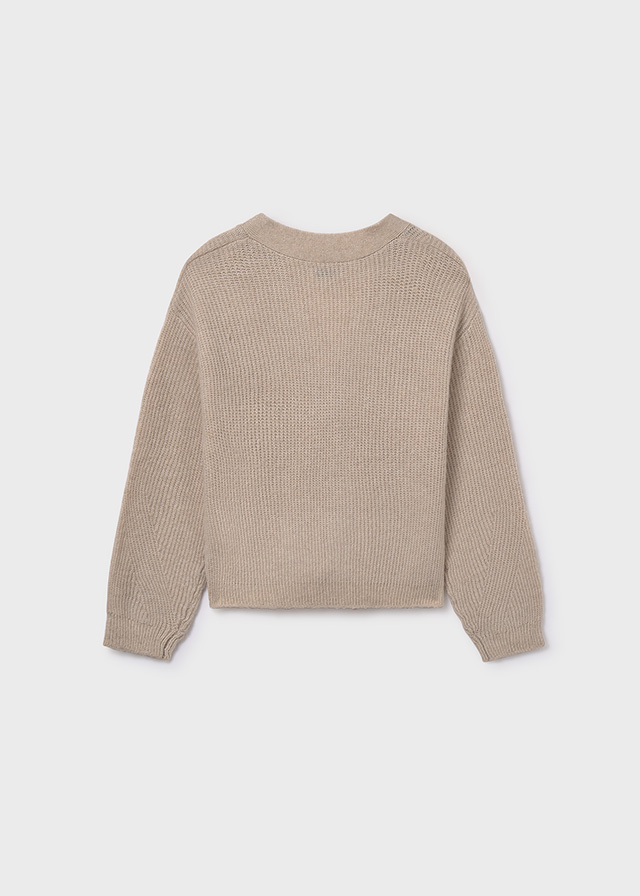 деталь Dívčí béžový kardigan na knoflíky s pohodlným střihem MAYORAL