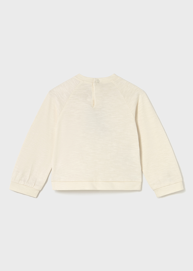 деталь Dětská dívčí tričko s dlouhým rukávem a potiskem kočičky MAYORAL