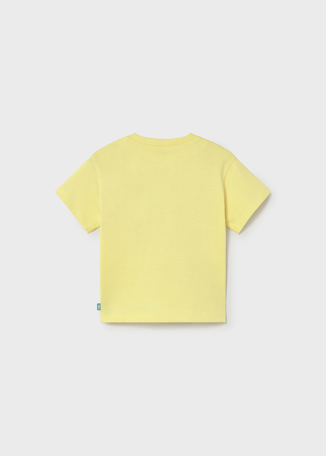 деталь Chlapecké bavlněné tričko s obrázkem krokodýla v plážovém stylu, žluté MAYORAL