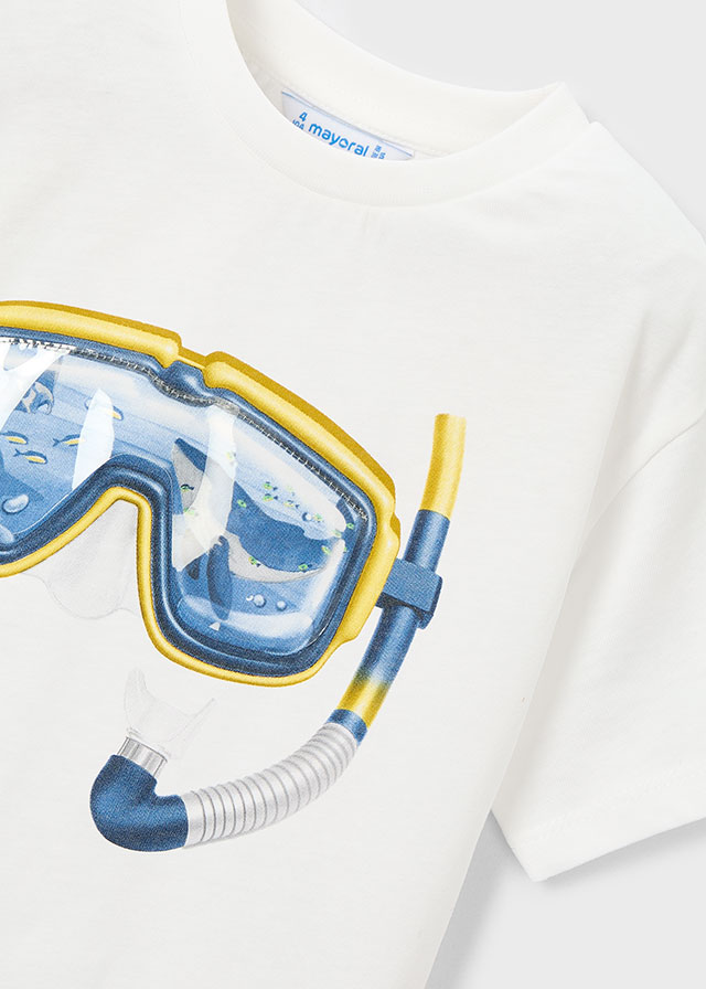 деталь Chlapecké bílé tričko s brýlemi MAYORAL