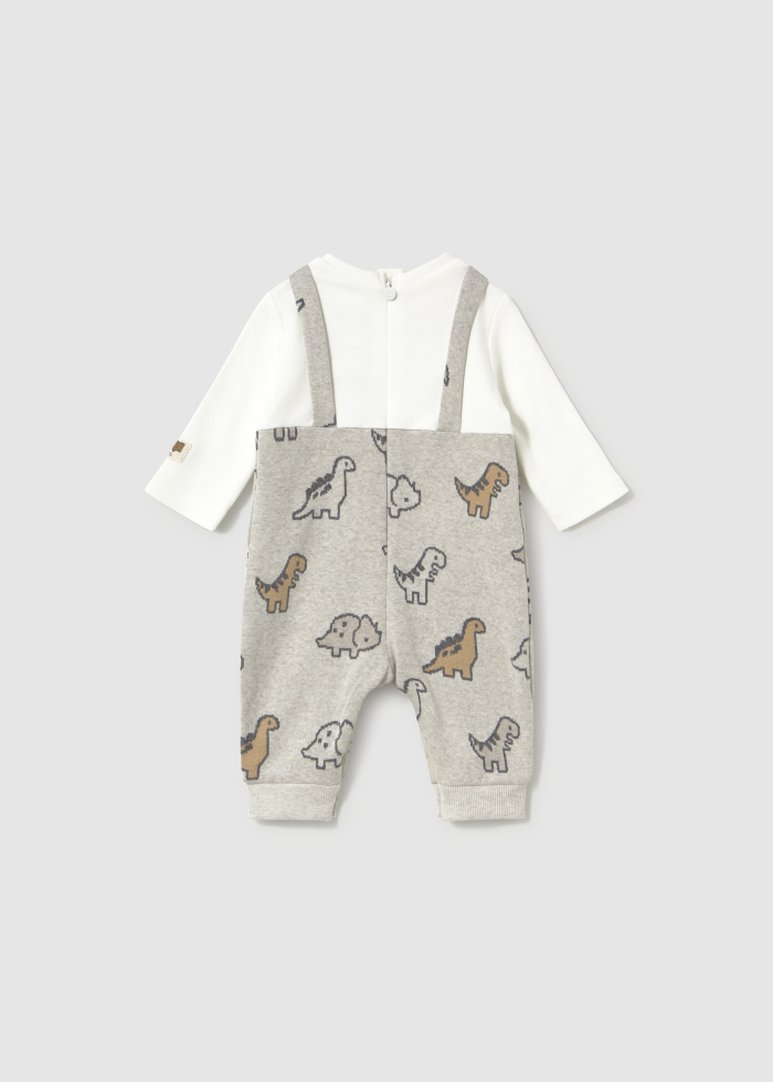 деталь Unisex kojenecká souprava trička a overalu s dinosaury MAYORAL