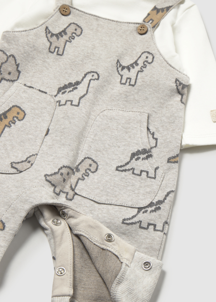 деталь Unisex kojenecká souprava trička a overalu s dinosaury MAYORAL