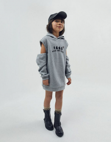 Dívčí mikinové šaty s odnímatelnými rukávy IKKS