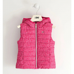Dětská dívčí nylonová vesta s drobným puntíkovaným vzorem IDO