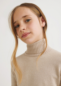 Knitted turtleneck sweater for girls ECOFRIENDS