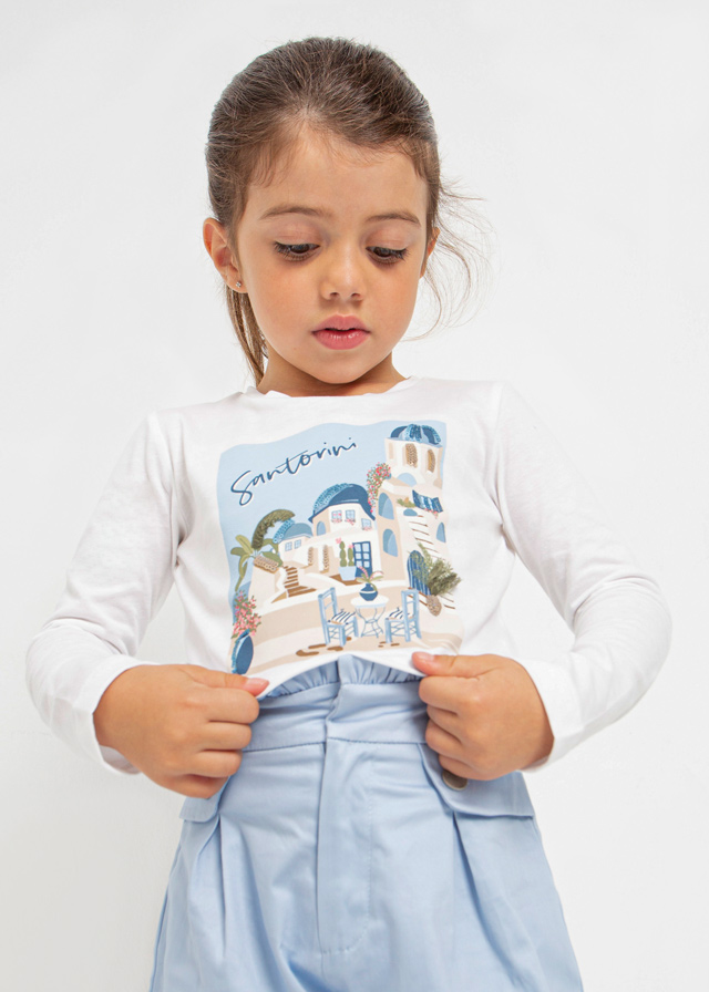 detail Dívčí tričko s dlouhým rukávem a gumičkou na vlasy MAYORAL