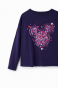 náhled Dívčí tričko Disney s dlouhým rukávem s potiskem srdce a flitry DESIGUAL