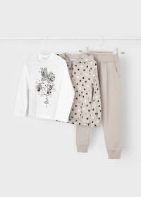 Dívčí tepláková souprava - mikina, tričko a kalhoty MAYORAL