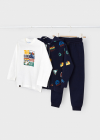 Chlapecká tepláková souprava - mikina, tričko a kalhoty MAYORAL