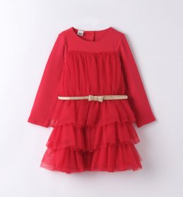 Dívčí červené tylové slavnostní šaty IDO