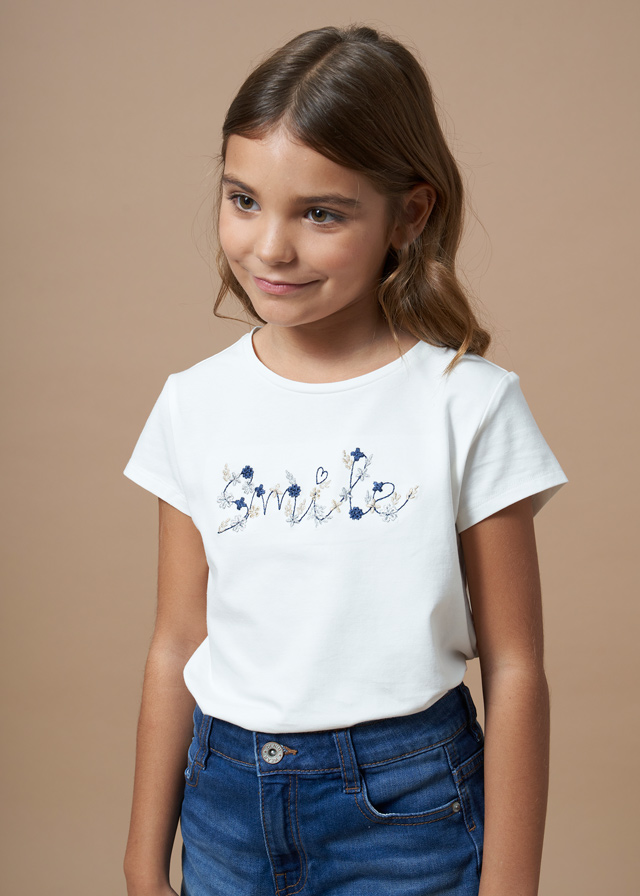 Dívčí tričko s vyšívaným textem MAYORAL