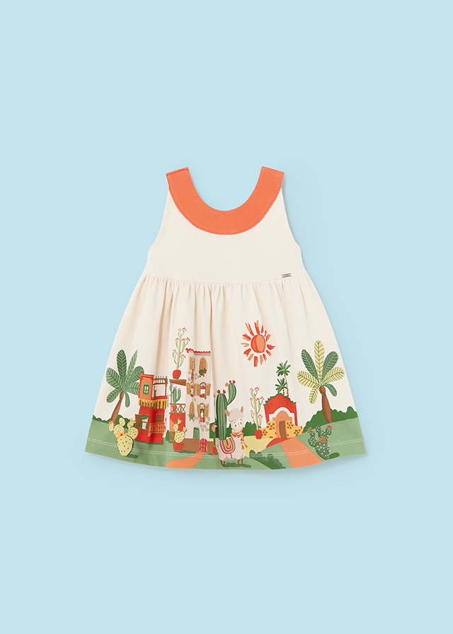 Dětské šaty s kontrastním límečkem MAYORAL