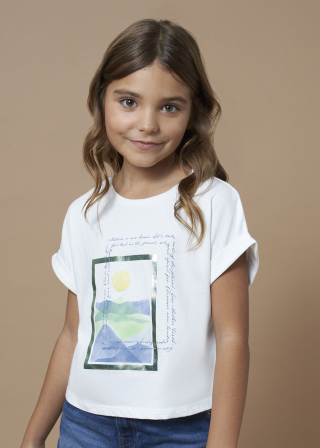Dívčí tričko s potiskem MAYORAL