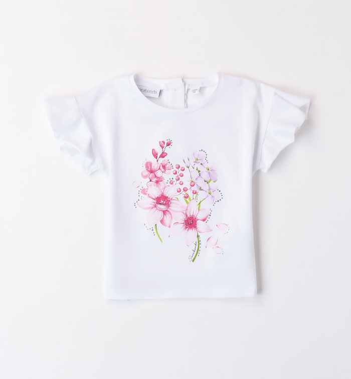 detail Dívčí tričko s květinovým vzorem SARABANDA